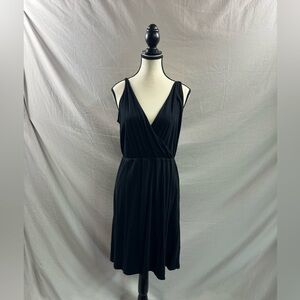 Cotton Cami Faux Wrap Dress Black
